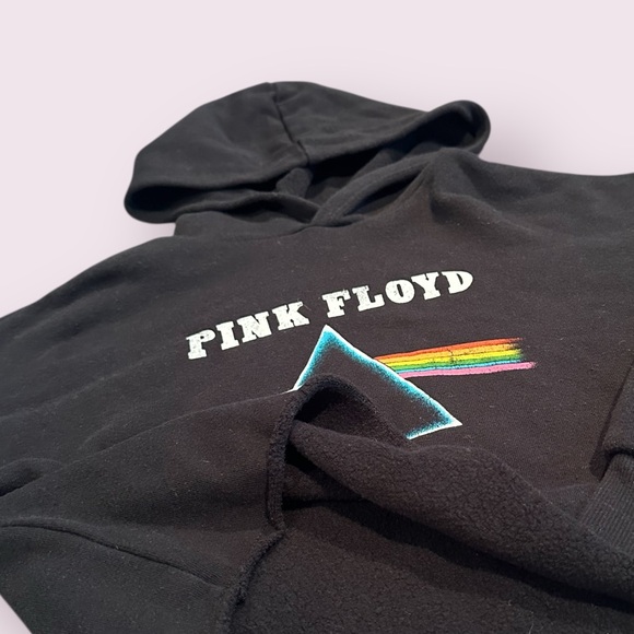 Pink Floyd Kids Black Graphic Cropped Hoodie Size Medium (7/8) - Picture 4 of 7